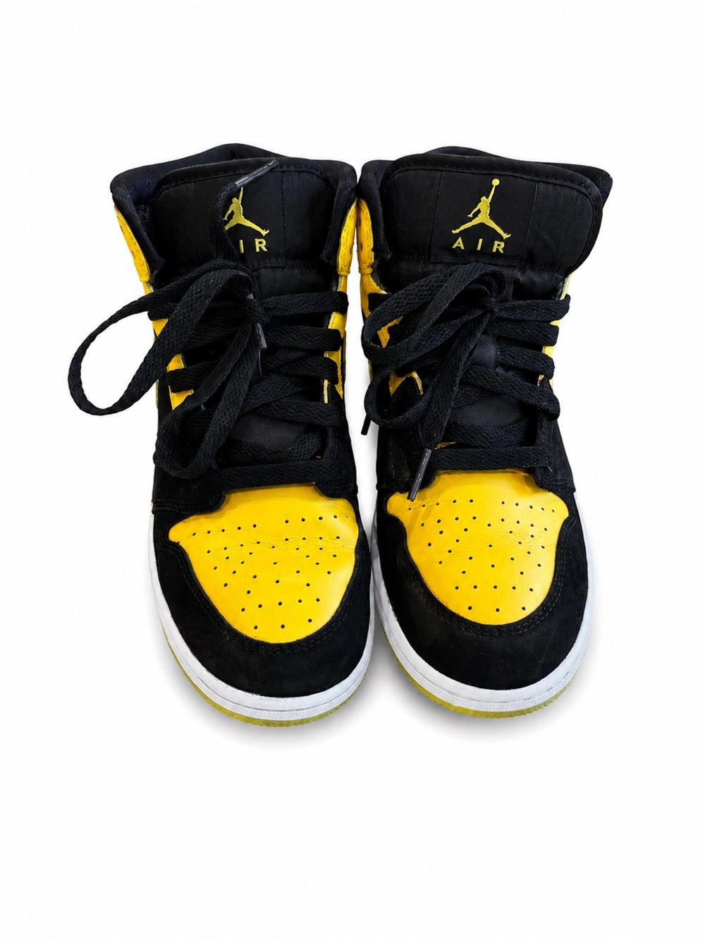 Kids Nike Air Jordan 1 Mid GS Black/Yellow Youth Size 5Y